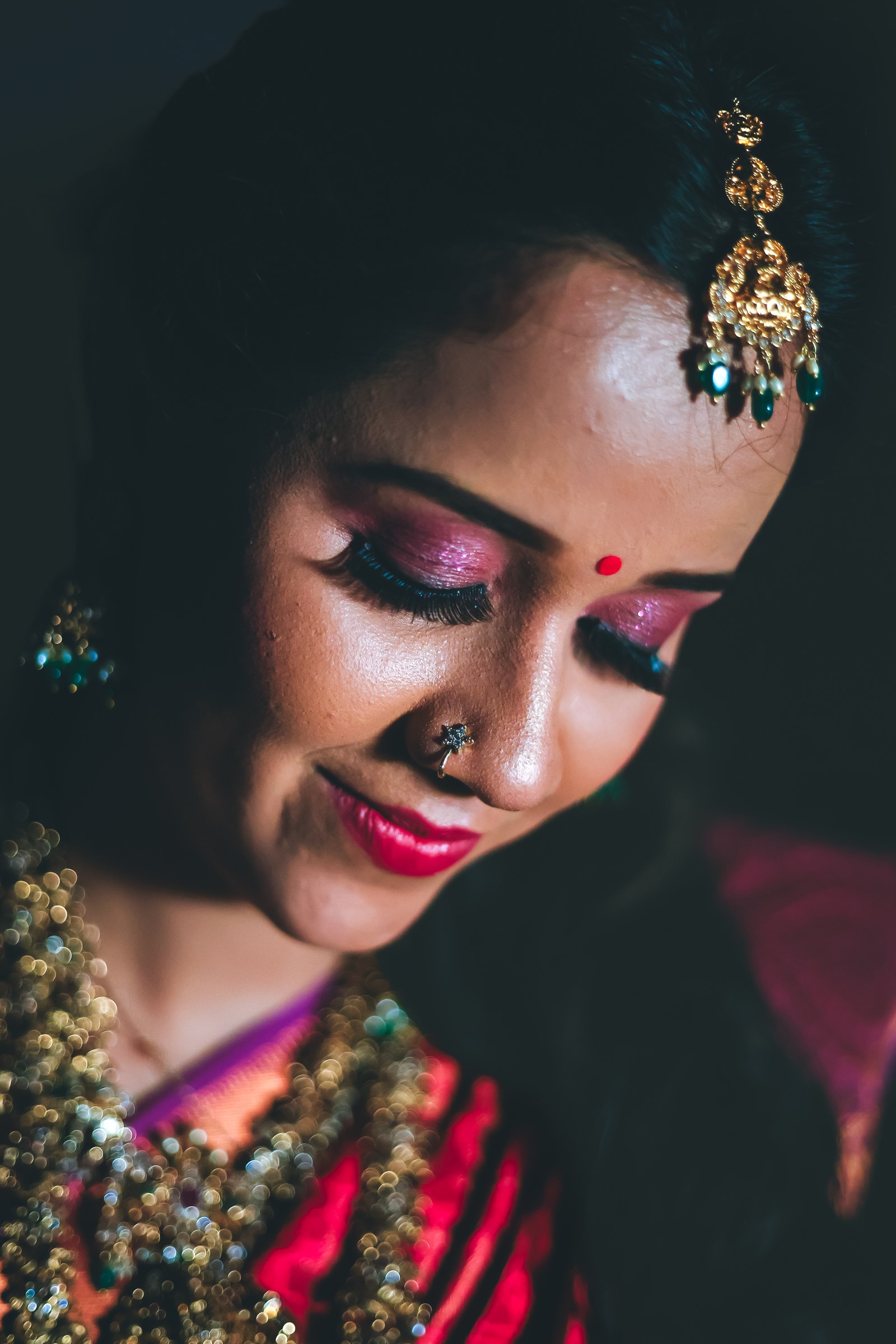 Bridal makeup close-up